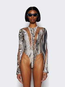 Women | Mugler | Illusion Bodysuit | Warped Snake Roccia