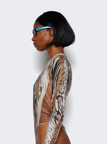 Women | Mugler | Illusion Bodysuit | Warped Snake Roccia