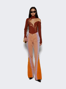 Women | Mugler | Sienna Swirly Bodysuit | Brown & Nude
