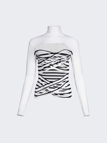 Women | Jean Paul Gaultier | Mariniere Laceree Long Sleeve Top And Navy | White