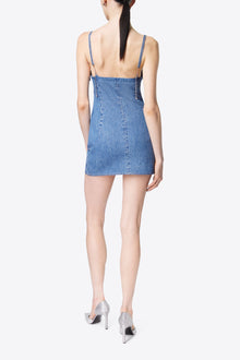 Crystal Embellished Cup Mini Dress | Medium Indigo