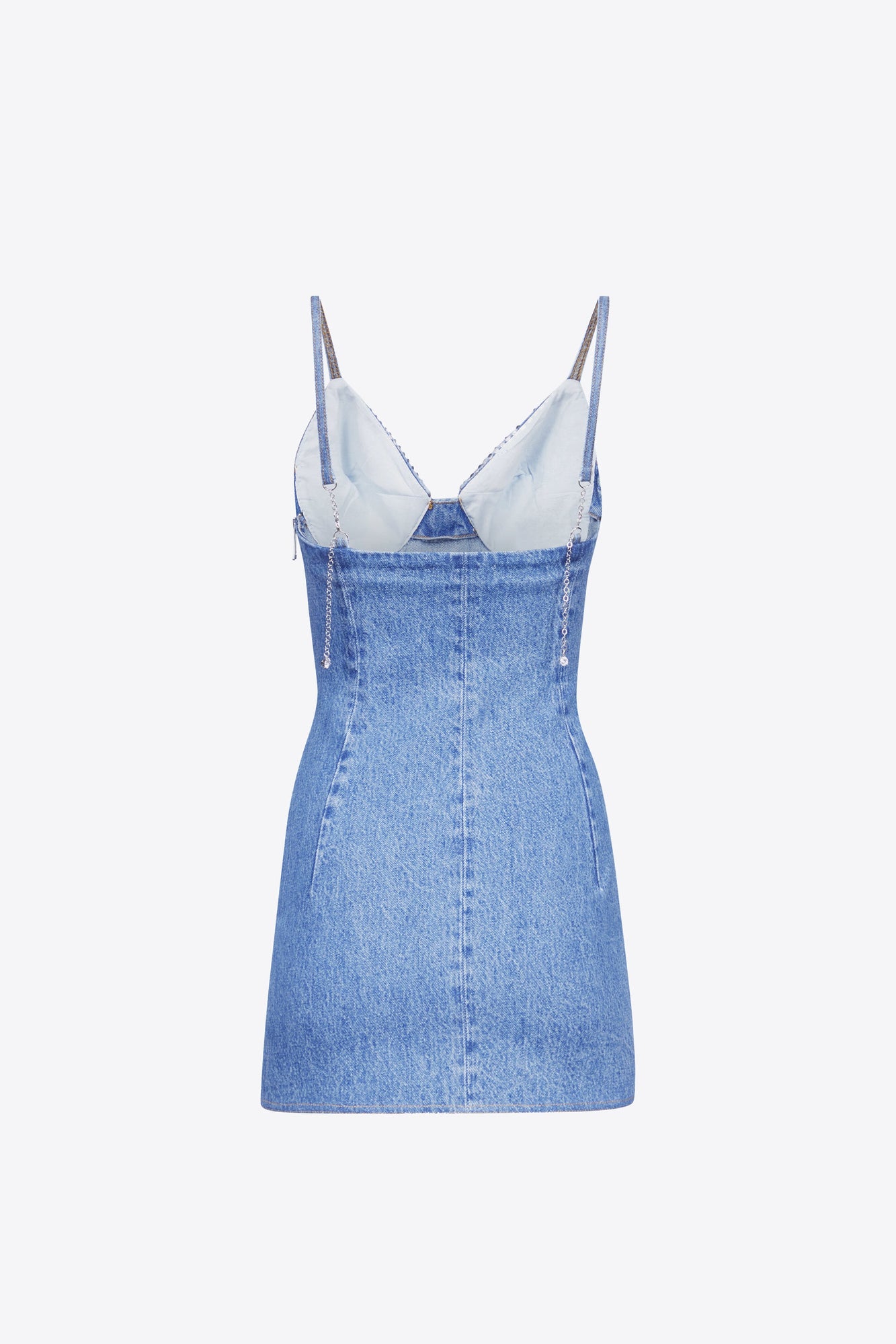 Crystal Embellished Cup Mini Dress | Medium Indigo
