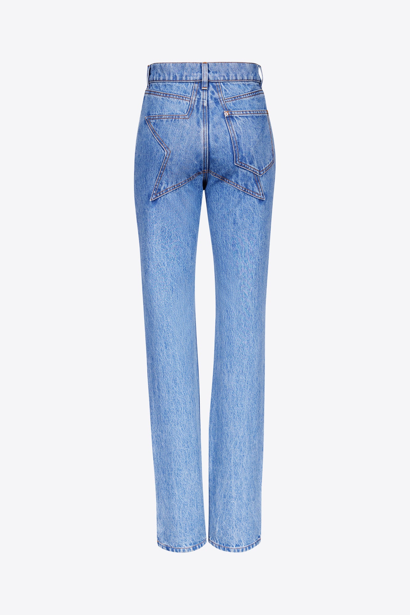 Crystal Embellished Straight Leg Jean | Medium Indigo