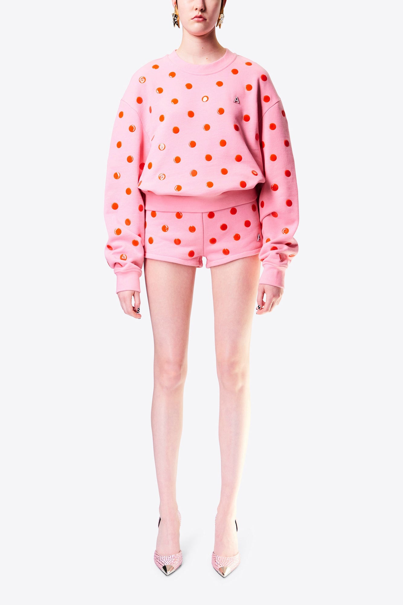 Polka Dot Sweatshirt | Powder Pink