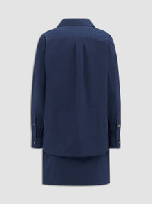 Jaxina Wrap Shirt Dress | Navy