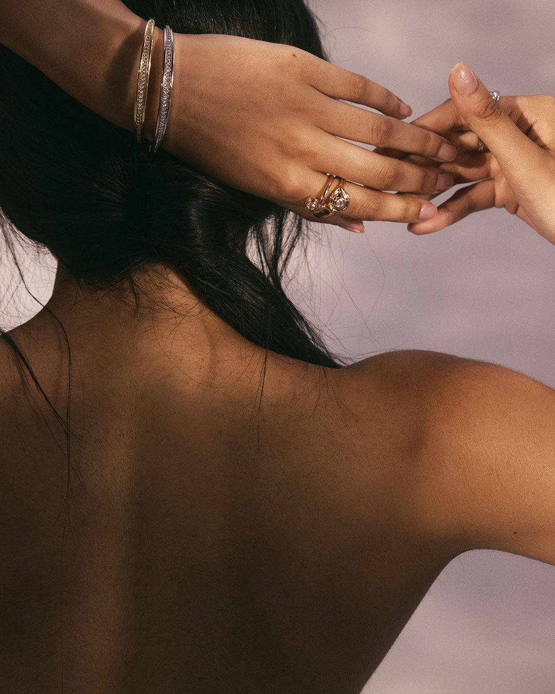 The Wave Hinge Cuff | Silver | Cubic Zirconia