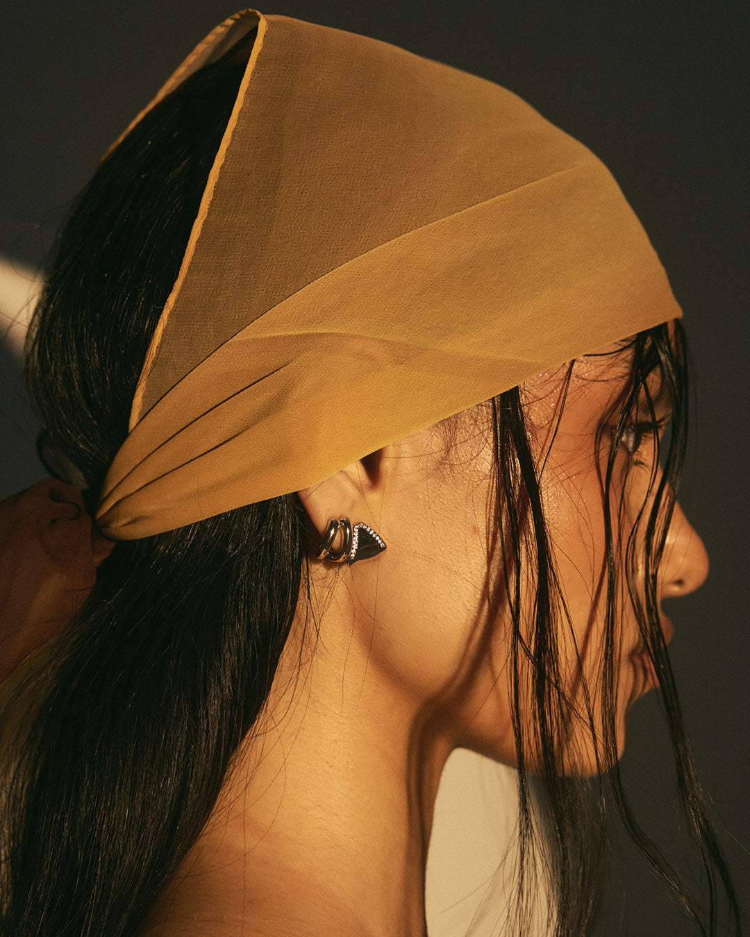 The Pave Shield Studs | Silver | Cubic Zirconia