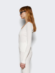 Women | Jacquemus | Long Sleeve Scalloped Top Off | White