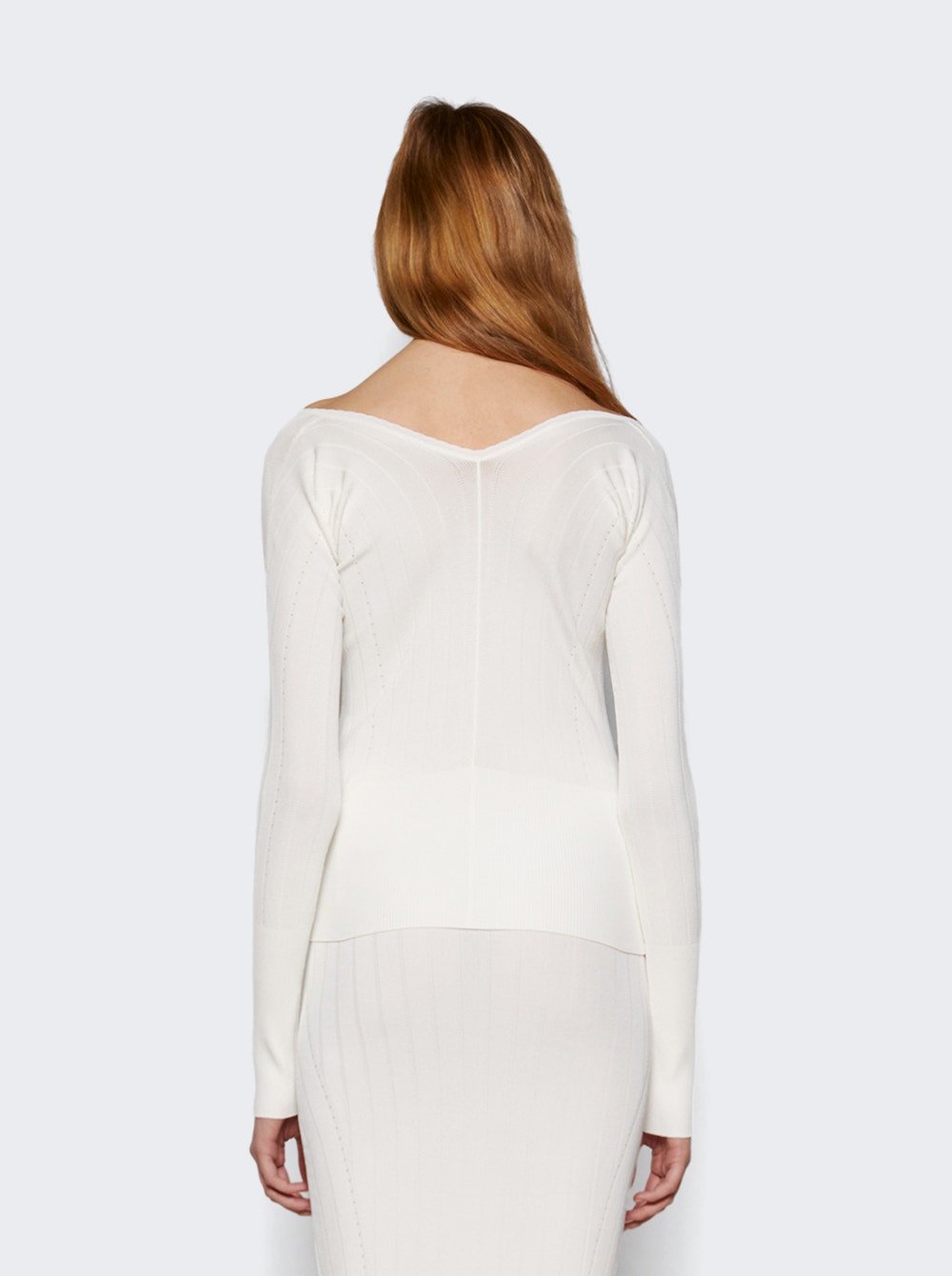 Women | Jacquemus | Long Sleeve Scalloped Top Off | White