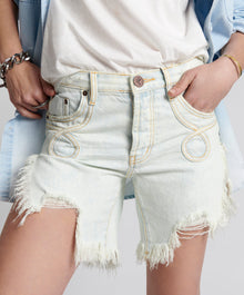 Frankies Low Waist Long Length Denim Shorts | Florence