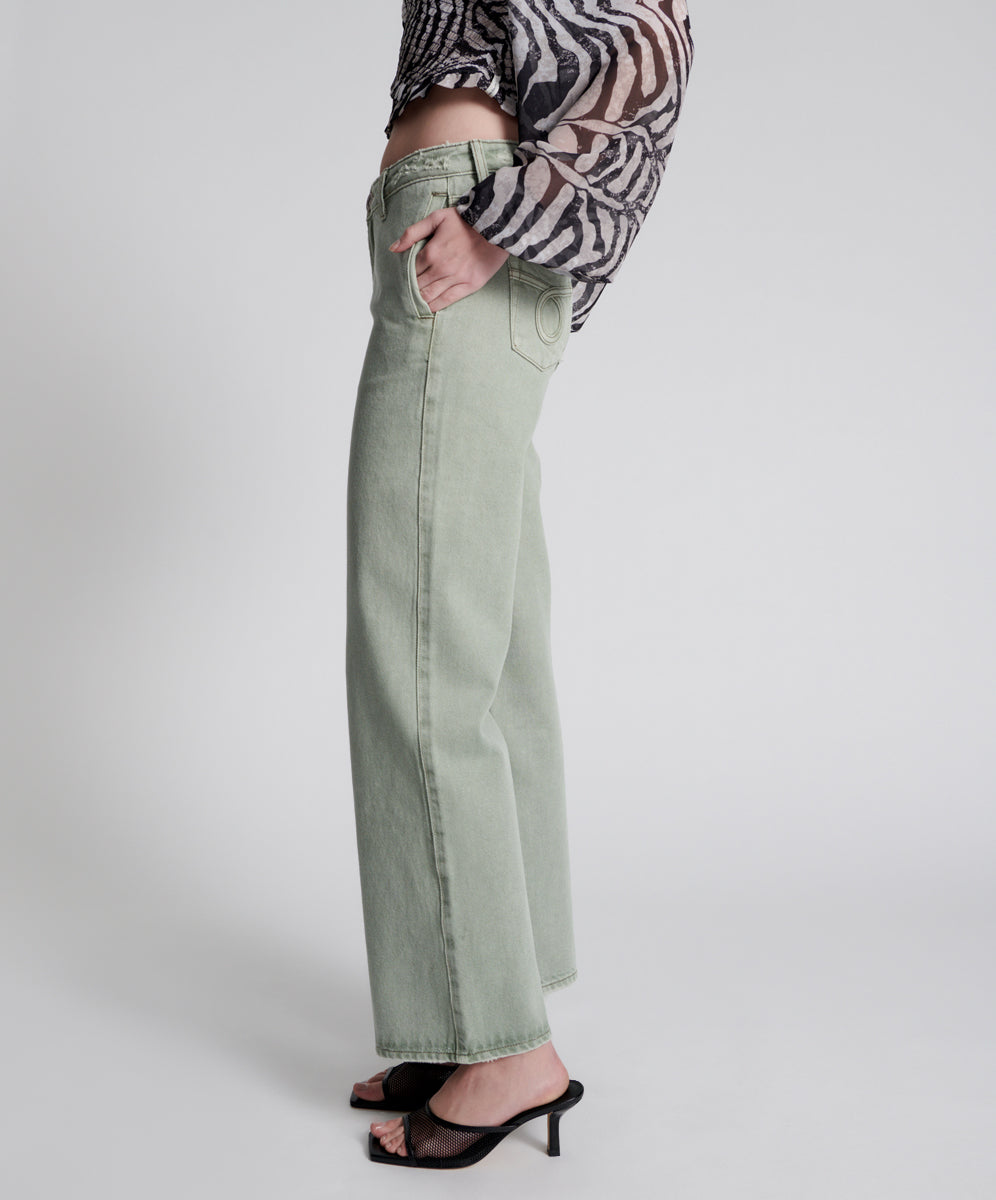 Ryders High Waist Wide Leg Jeans | Faded Khaki