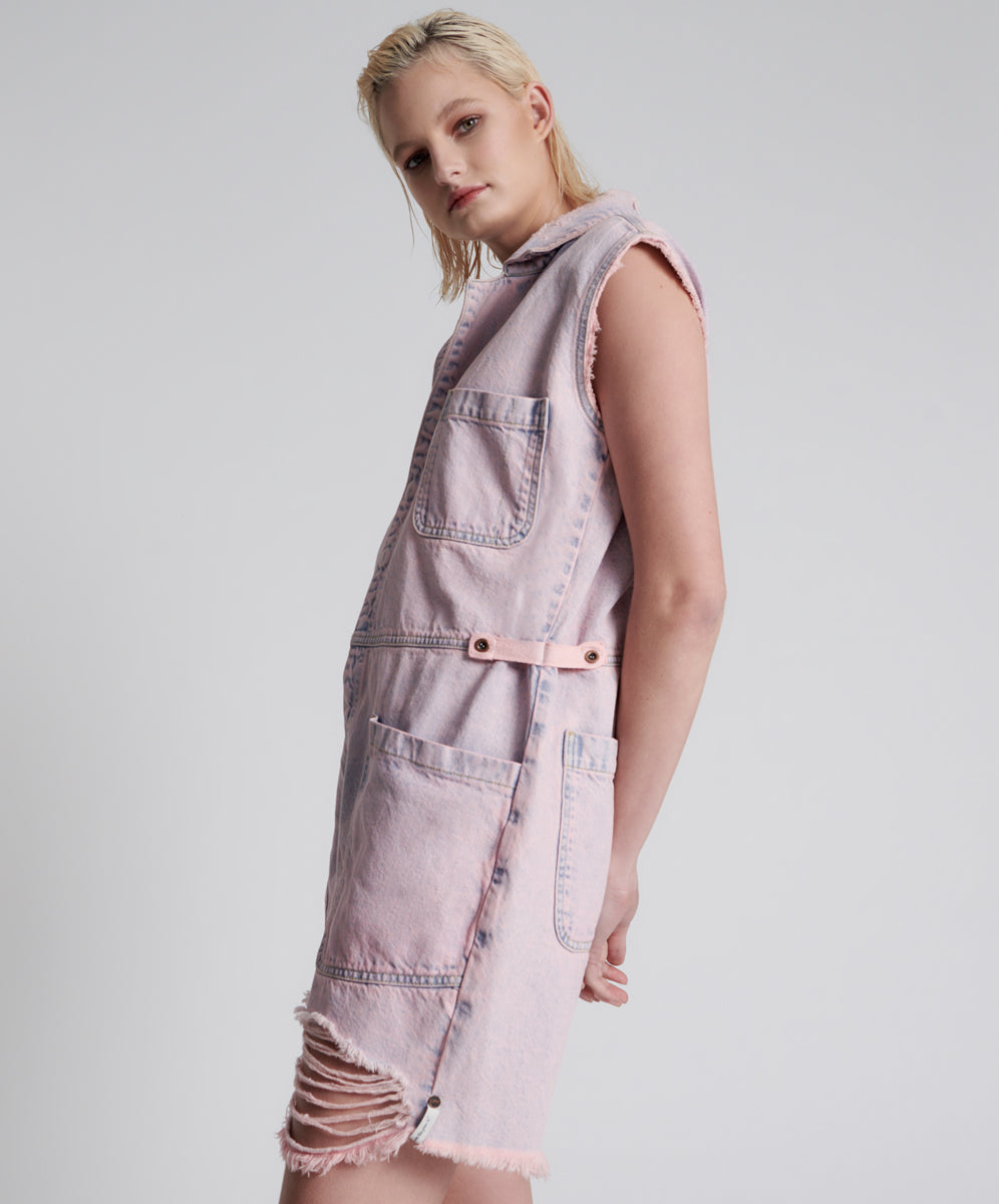 Palisades Denim Overalls | Pink Haze