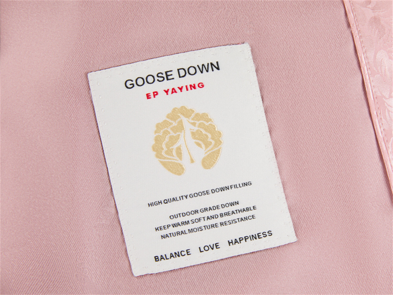 Silk Jacquard Down Coat | Pink
