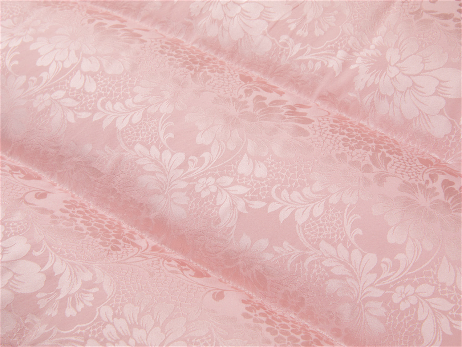 Silk Jacquard Down Coat | Pink