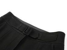 Straight Leg Slightly Flared Acetate Knit Long Pants | Black