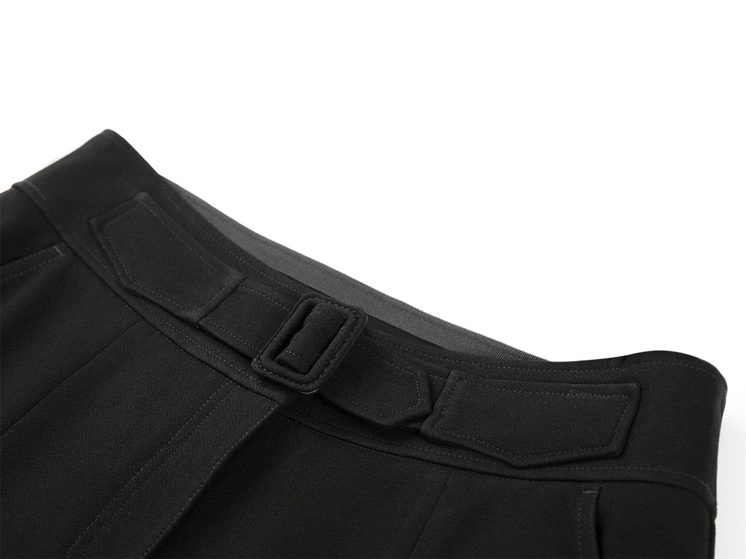 Straight Leg Slightly Flared Acetate Knit Long Pants | Black
