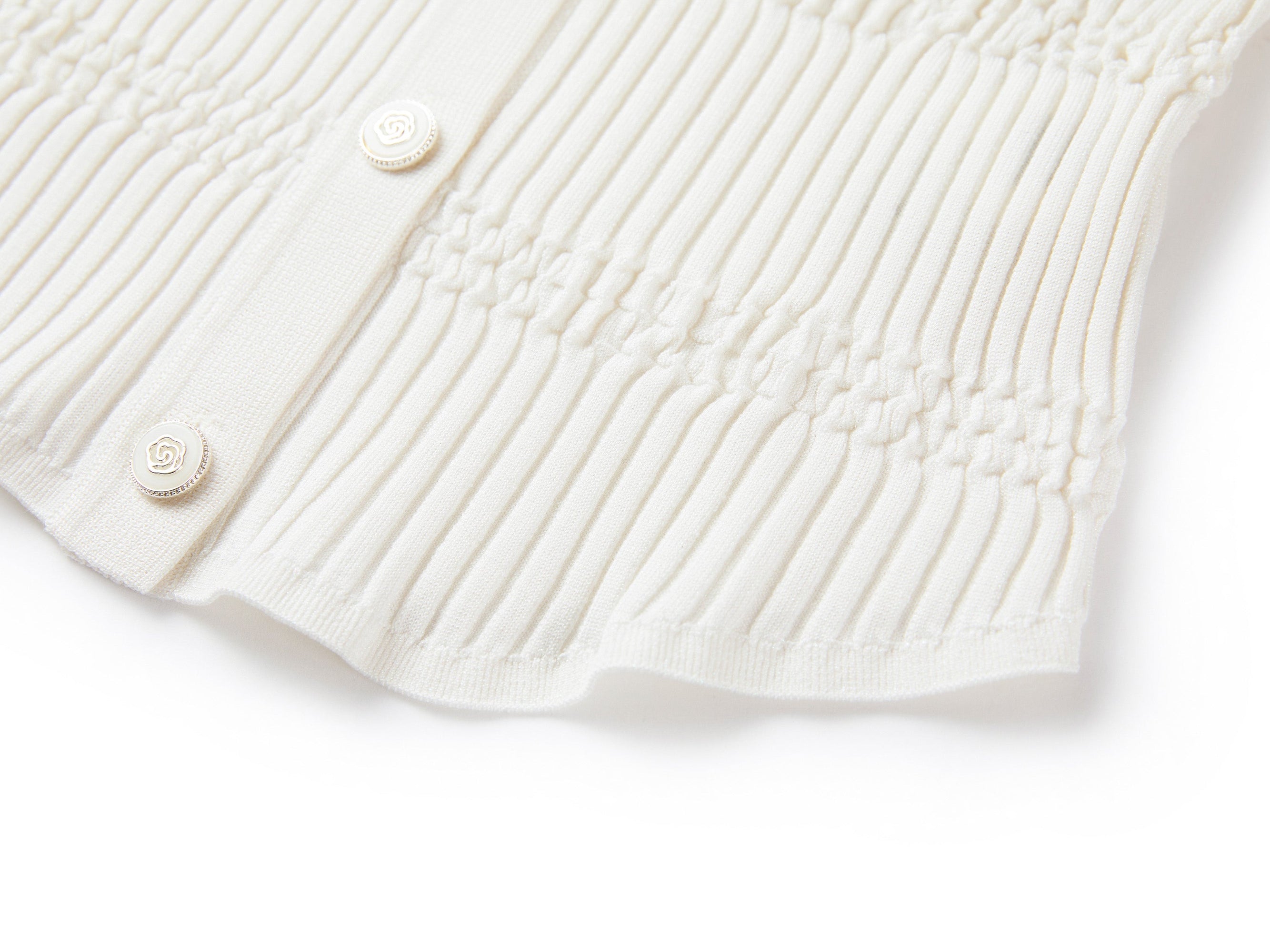 Mulberry Silk Short-Sleeve v Slim-Fit Cardigan | White