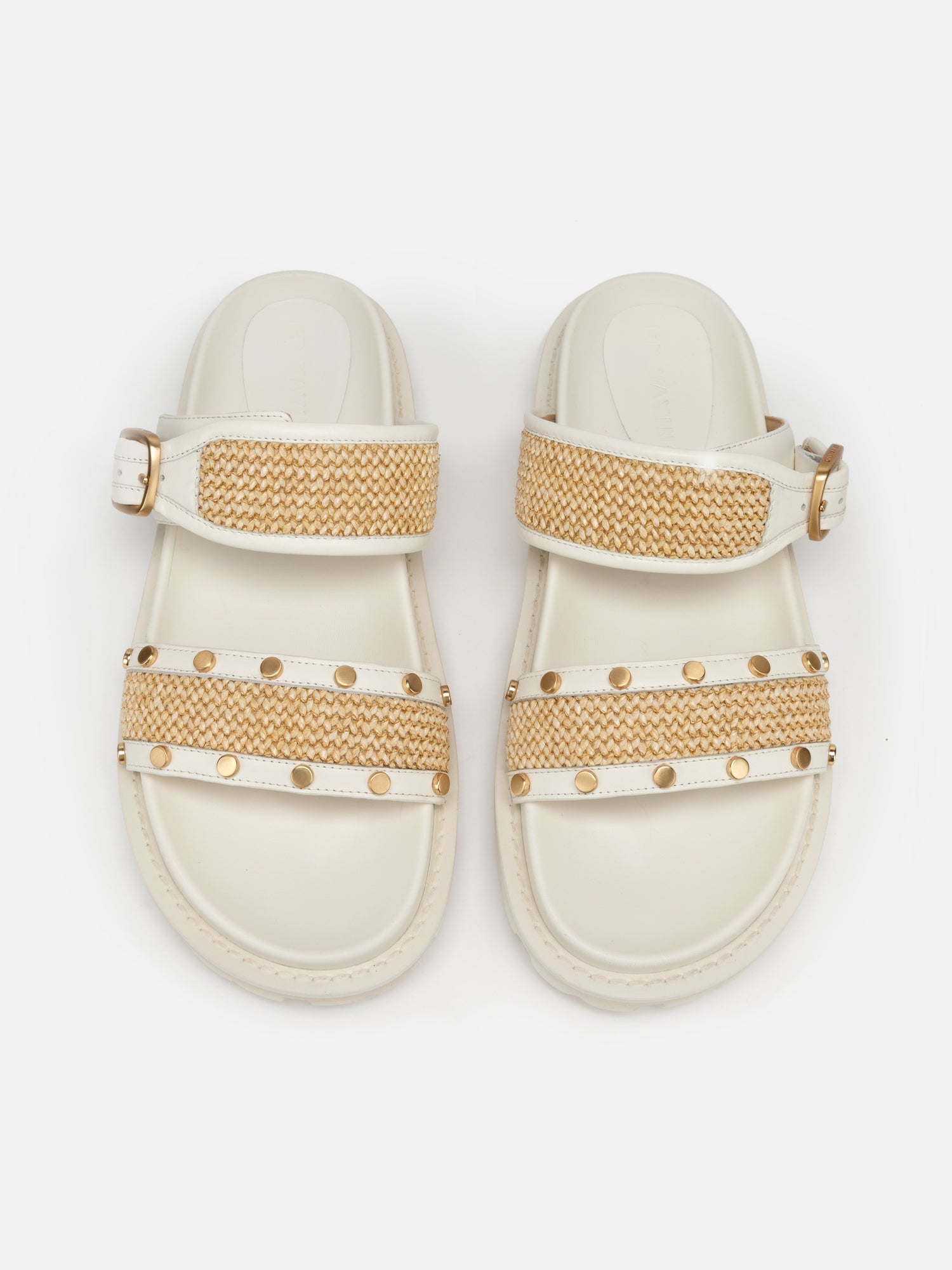 Comfortable Thick-soled Buckle Slippers | White