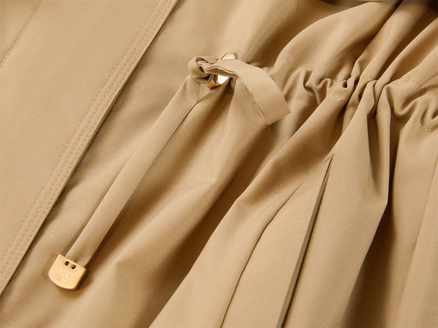 Mulberry Silk and Wool Trench Coat | Khaki