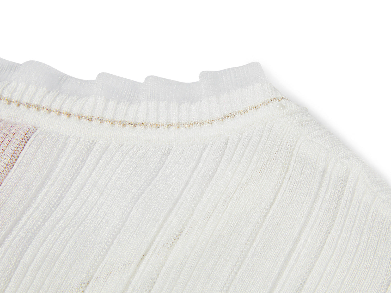 Mulberry Silk Sleeveless Knit Cardigan | White