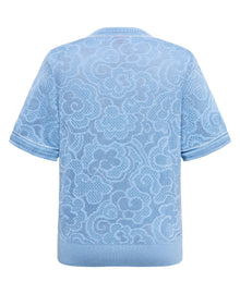 Lace Knit Top | Blue