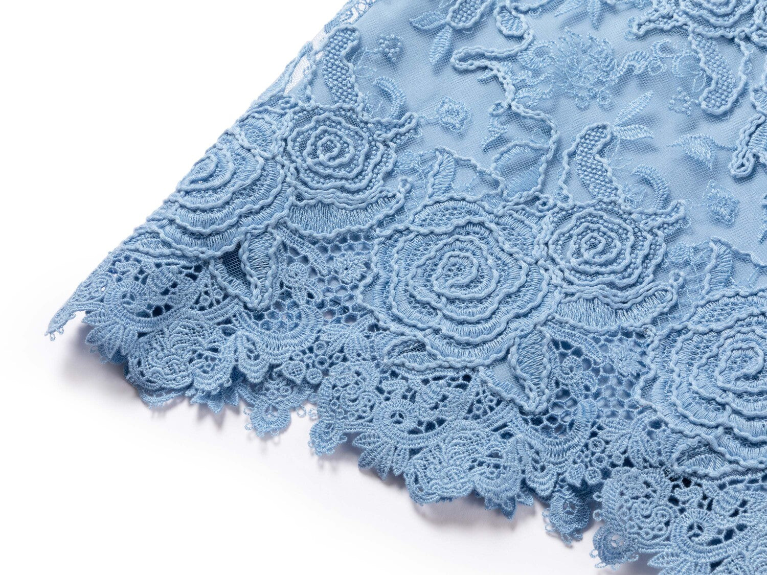 Peony Embroidered Dress | Blue