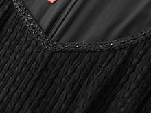 Acetate Skirt Waist-Defining Sleeveless Dress | Black