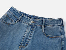 Rolled Hem Straight-Leg Jeans | Blue