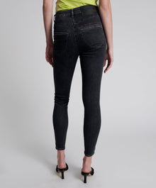 Preachers Low Waist Stretch Skinny Denim Jeans | Worn Black