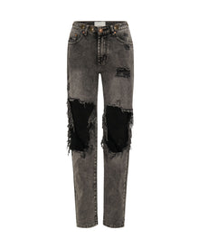 Awesome Baggies High Waist Straight Leg Denim Jeans | Rodeo Grey