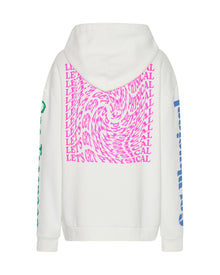 Get Physical Oversized Sweater Hoody with Front Logo | White