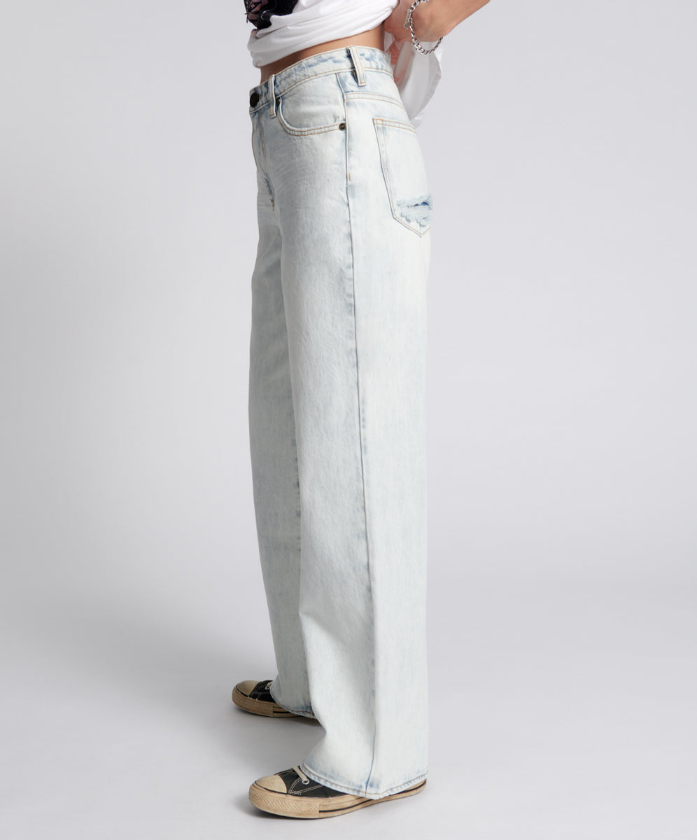 Jackson Mid Waist Wide Leg Denim Jeans | Florence