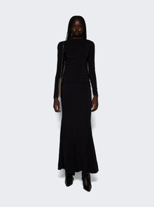Women | Mugler | Backless Buckled Crepe Gown | Black
