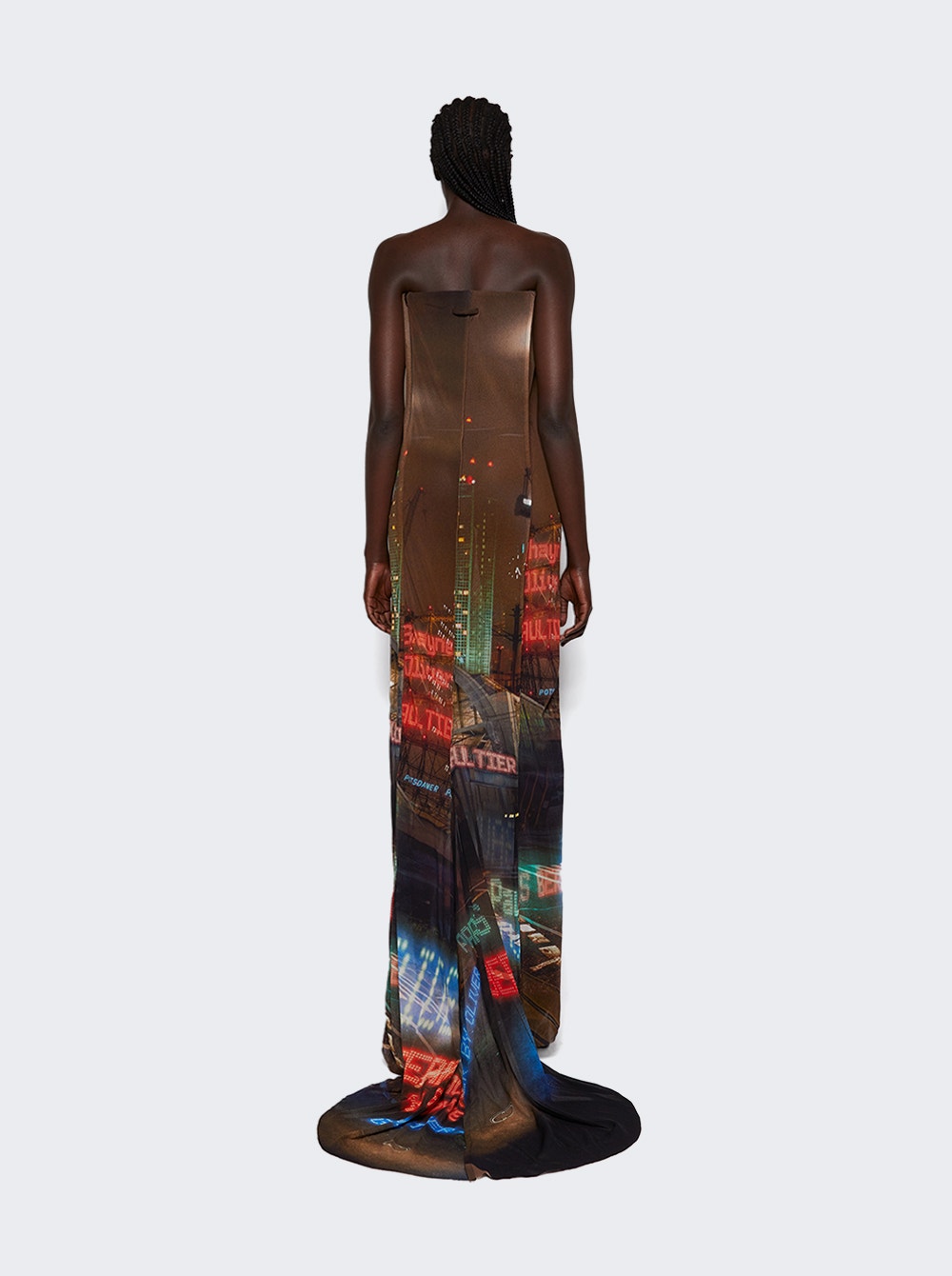 Women | Jean Paul Gaultier X Shayne Oliver | Mesh 3d Tube Fishtail Dress | City Print