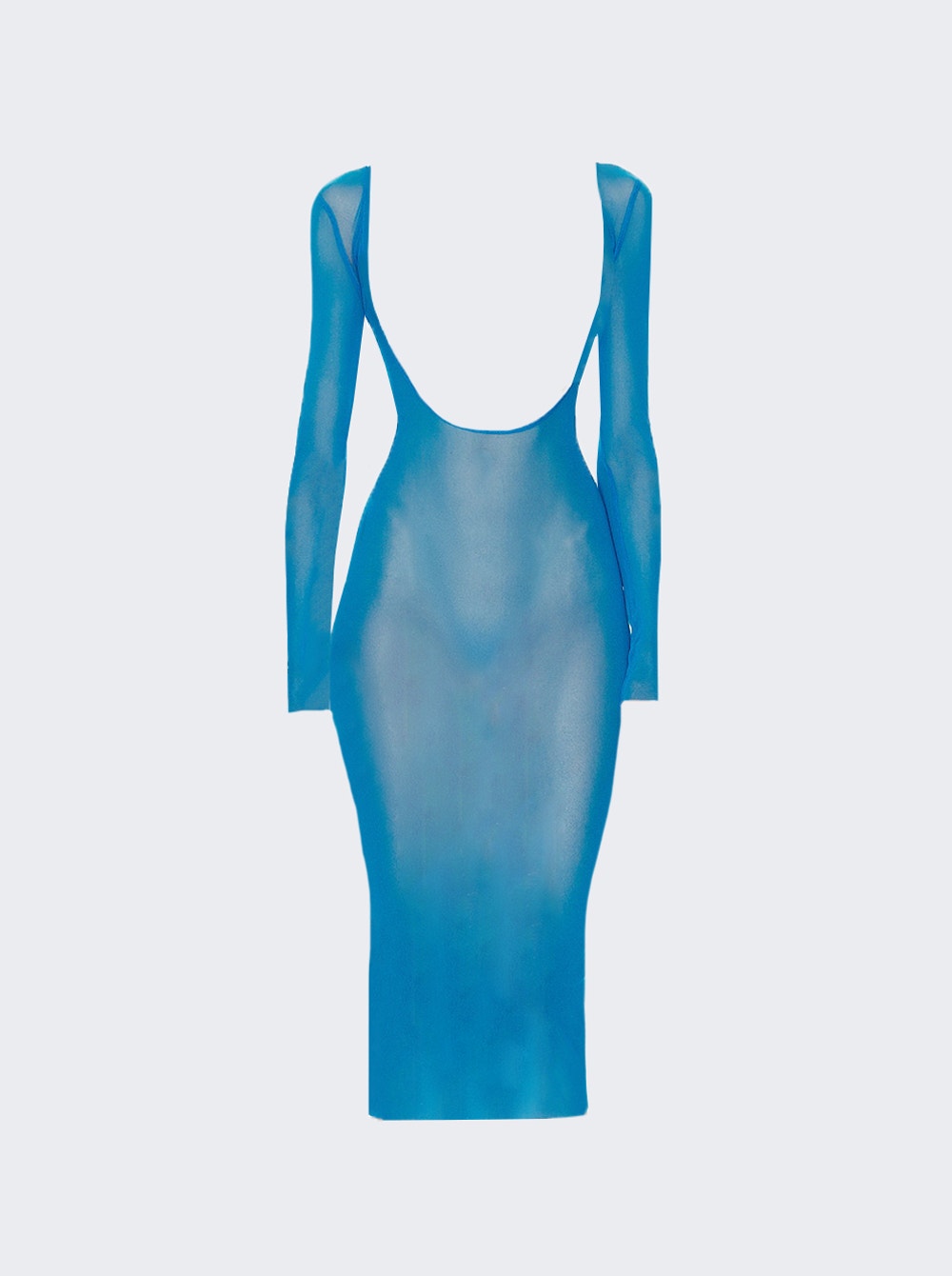 Women | Jean Paul Gaultier X Shayne Oliver | Mesh Low Cut And Backless Dress | Ibiza Blue
