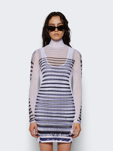 Women | Jean Paul Gaultier | Feathers Mariniere Short Dress | White & Black