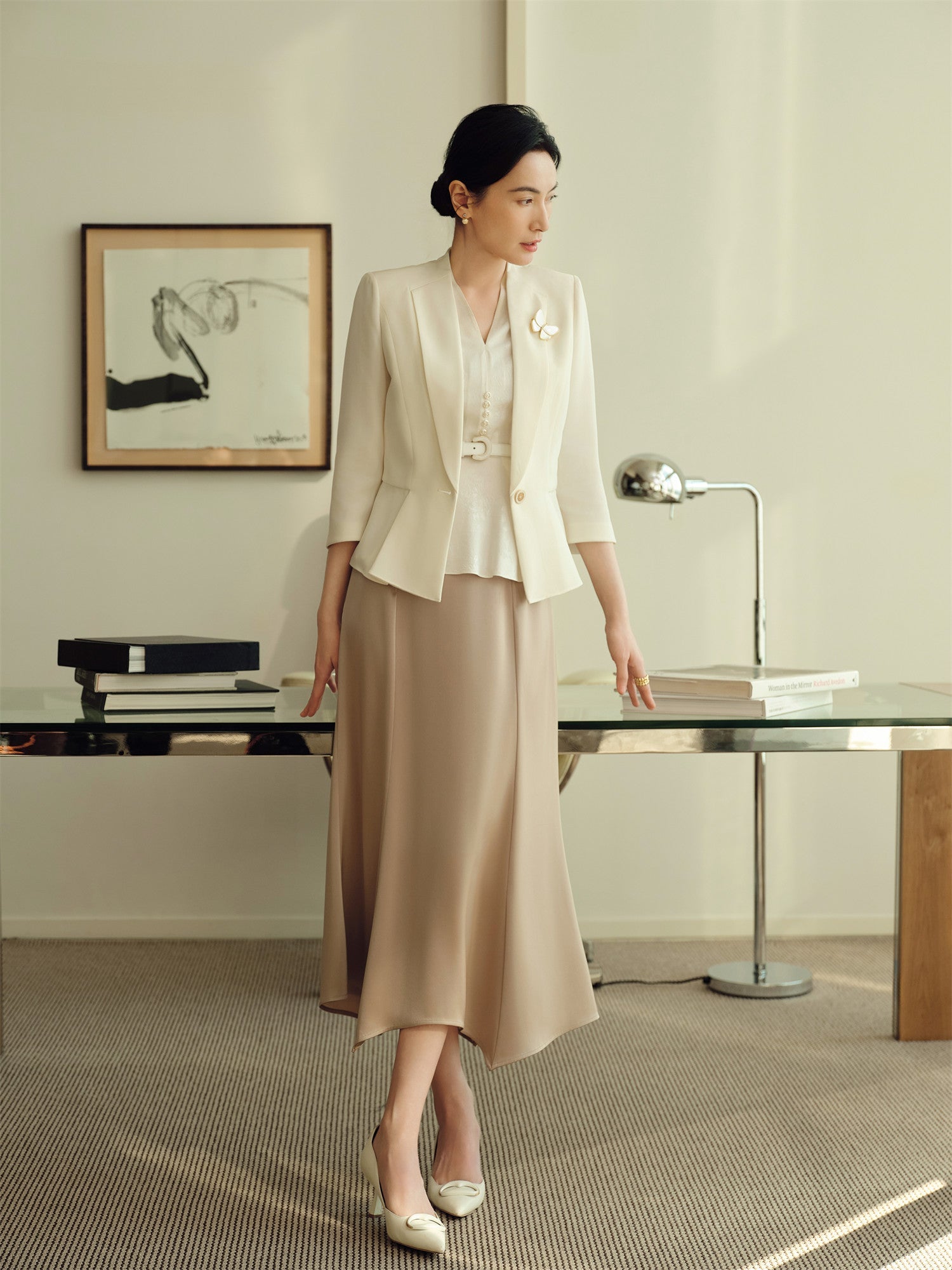 Mulberry Silk Sleeveless Shirt | White