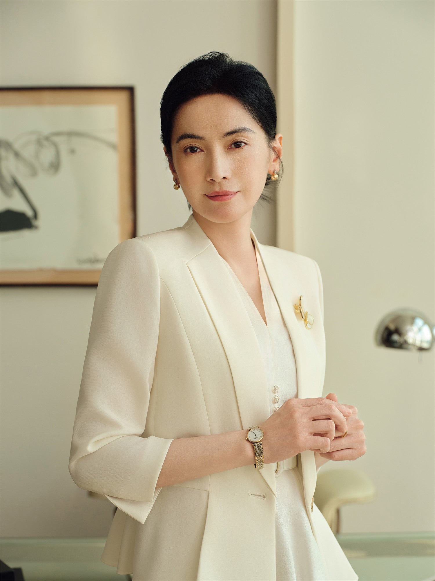 Mulberry Silk Sleeveless Shirt | White