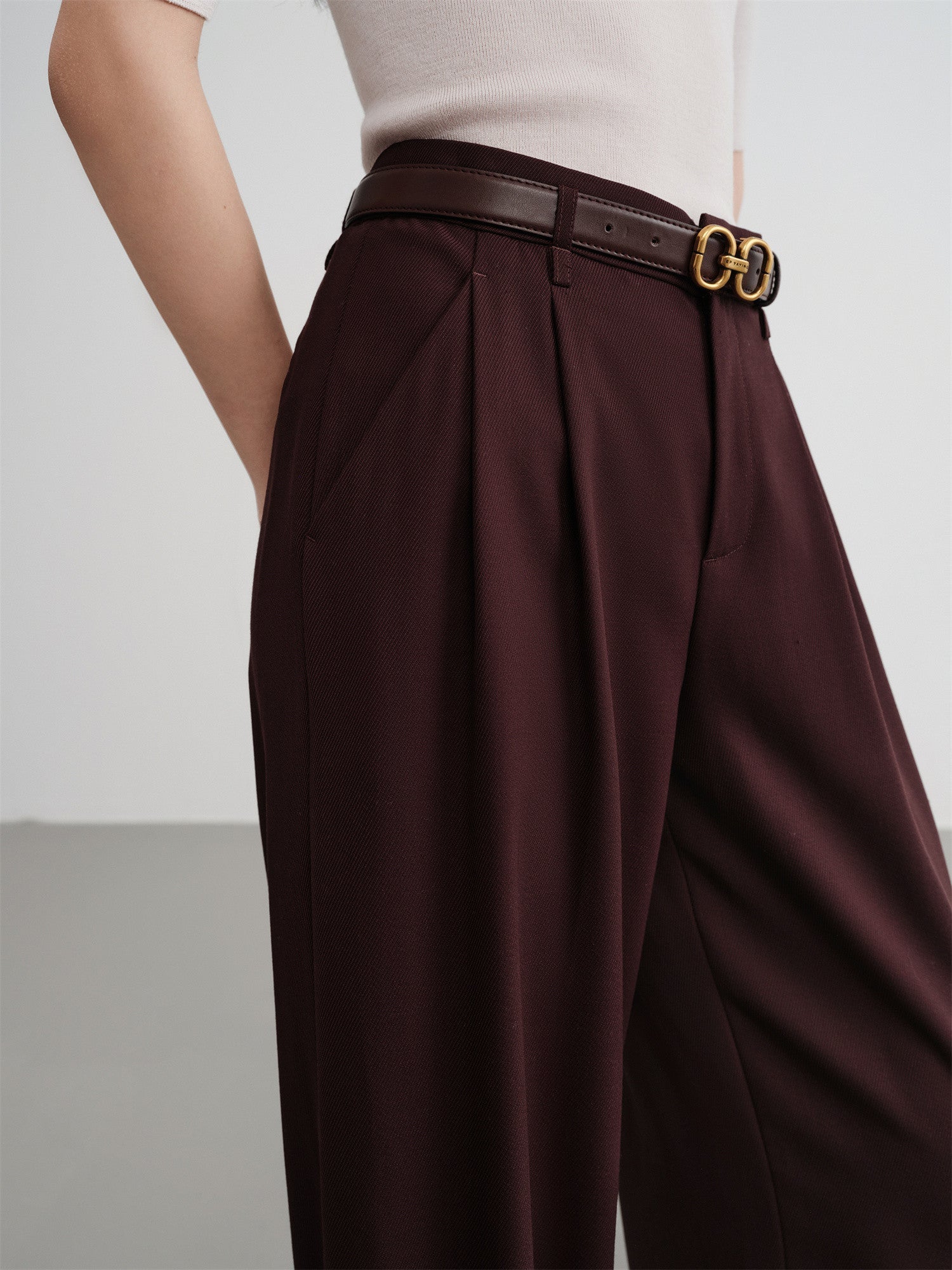 Straight-cut Commuter Suit Pants | Purple