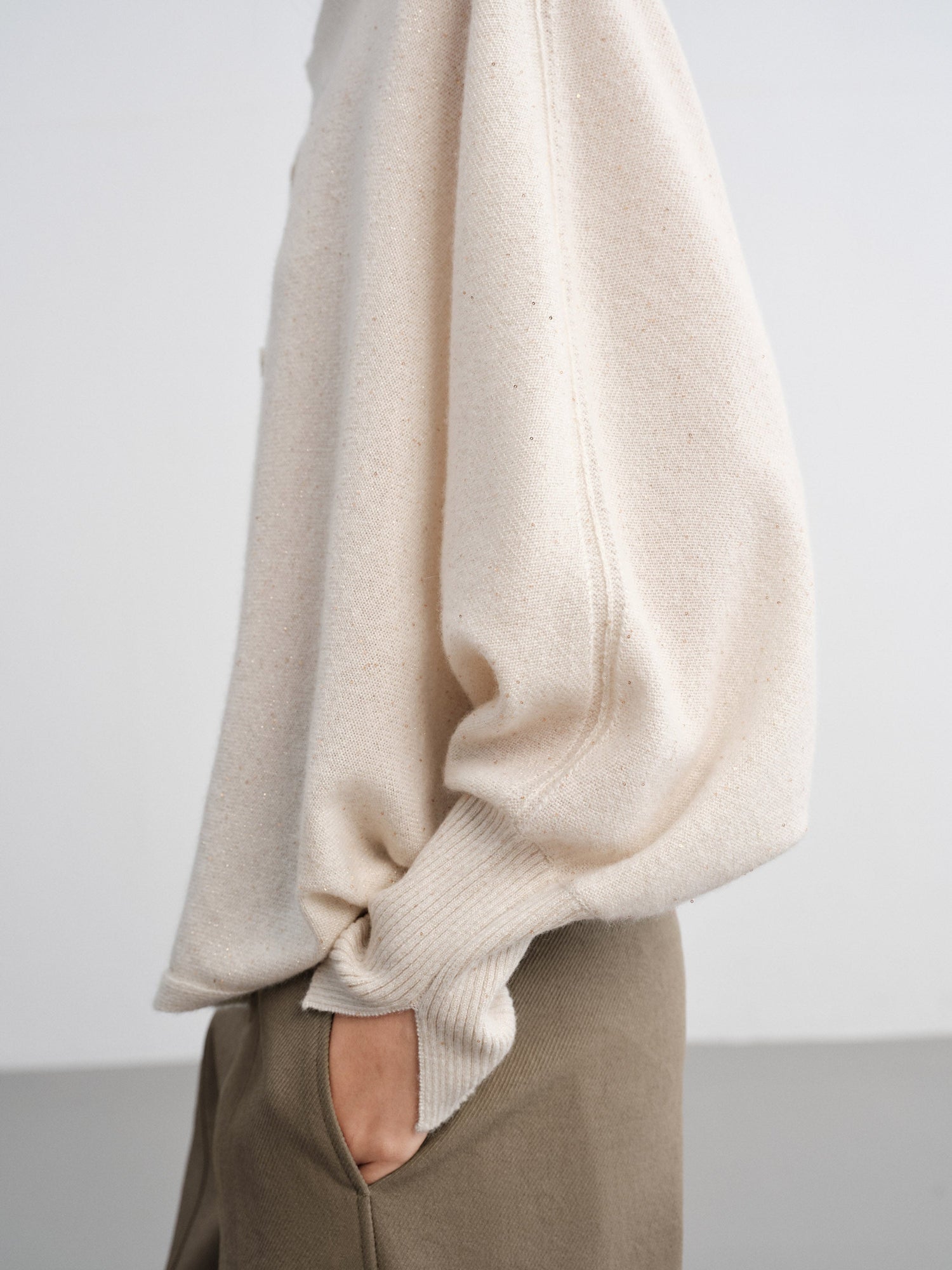 Asymmetric Soft Knit Top Sweater | White