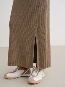 Ribbed Cashmere Skirt | Brown