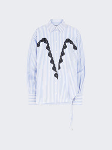 Women | The Attico | Striped Shirt White And Navy | Blue