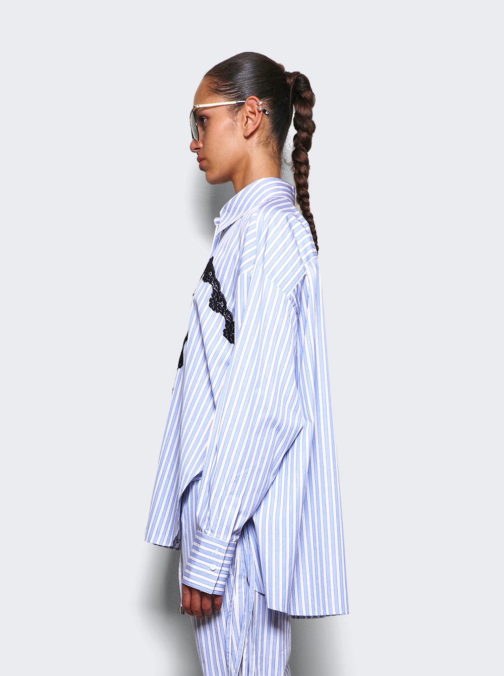 Women | The Attico | Striped Shirt White And Navy | Blue