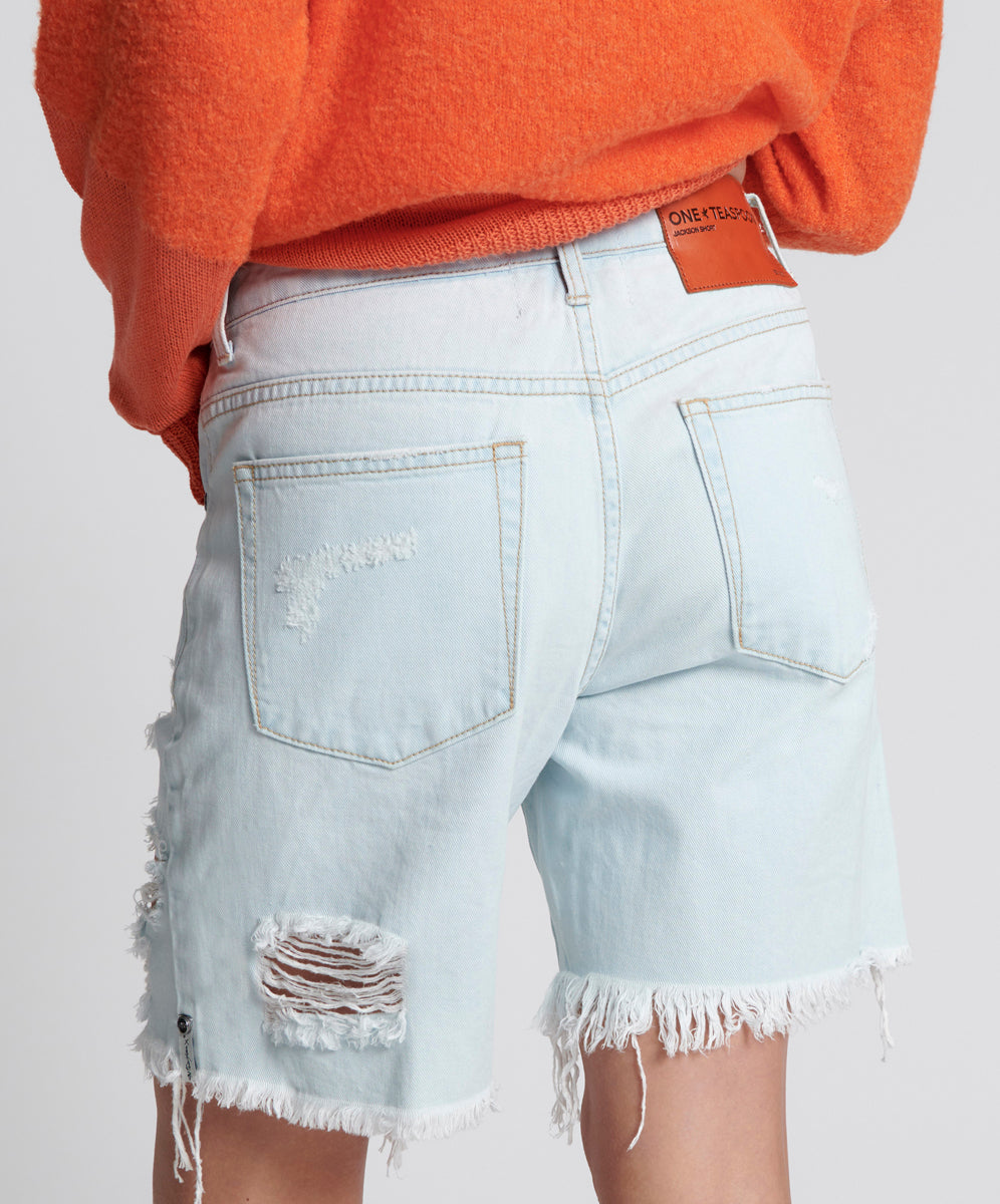 Jacksons Mid Waist Wide Leg Denim Shorts | Le Surf