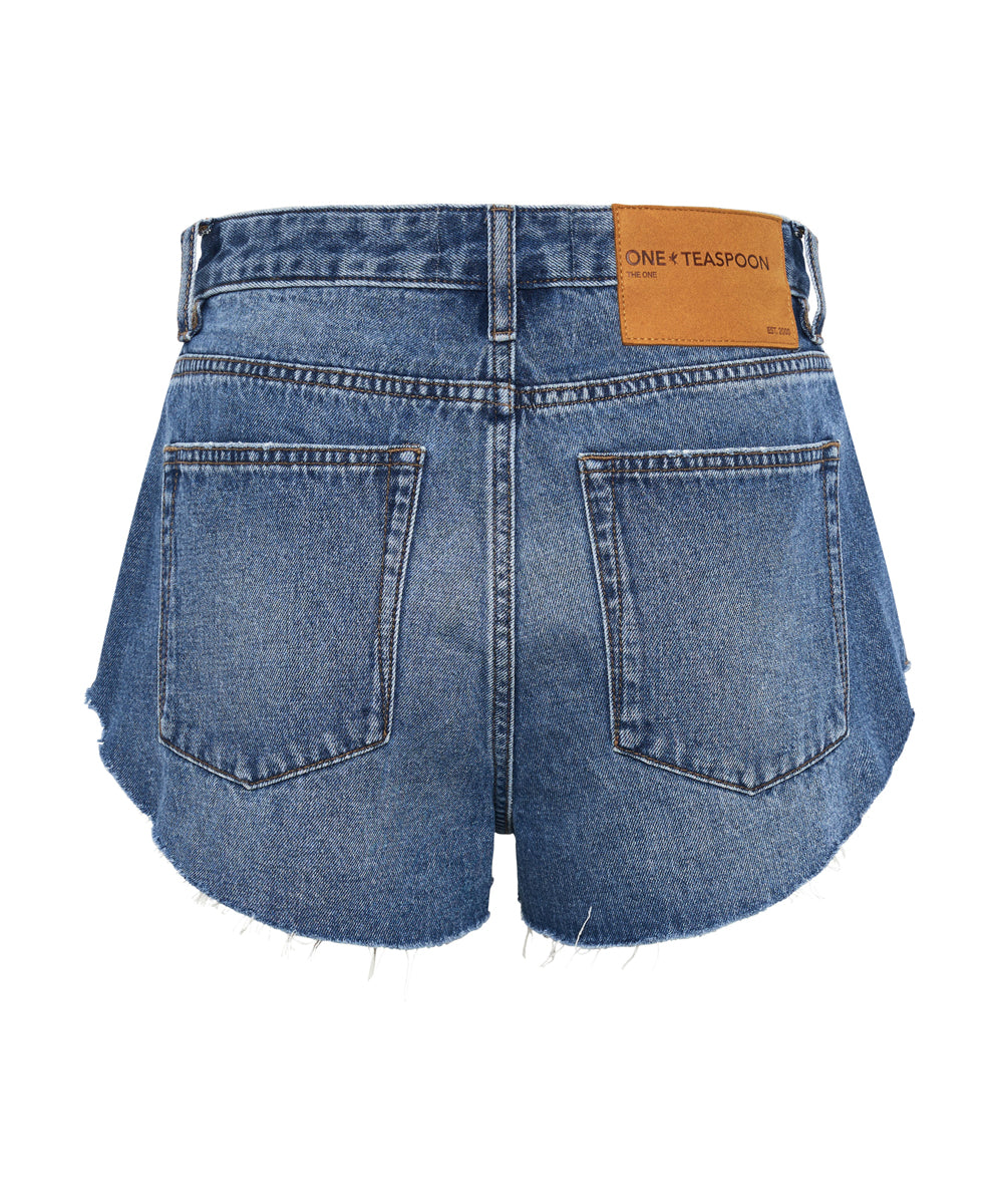 The One High Waist Cheeky Denim Shorts | Bay Blue