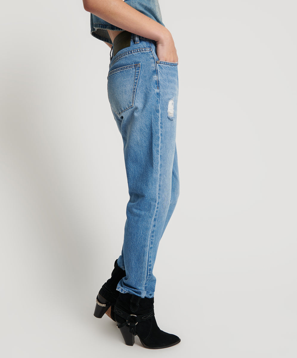 Awesome Baggies High Waist Straight Leg Denim Jeans | Ciao Blue