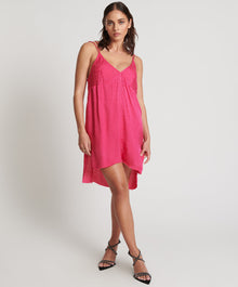 Jacquard Slip Mini Dress | Shocking Pink