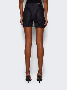 Women | Mugler | Mesh Laced Up Shorts Blue And Black
