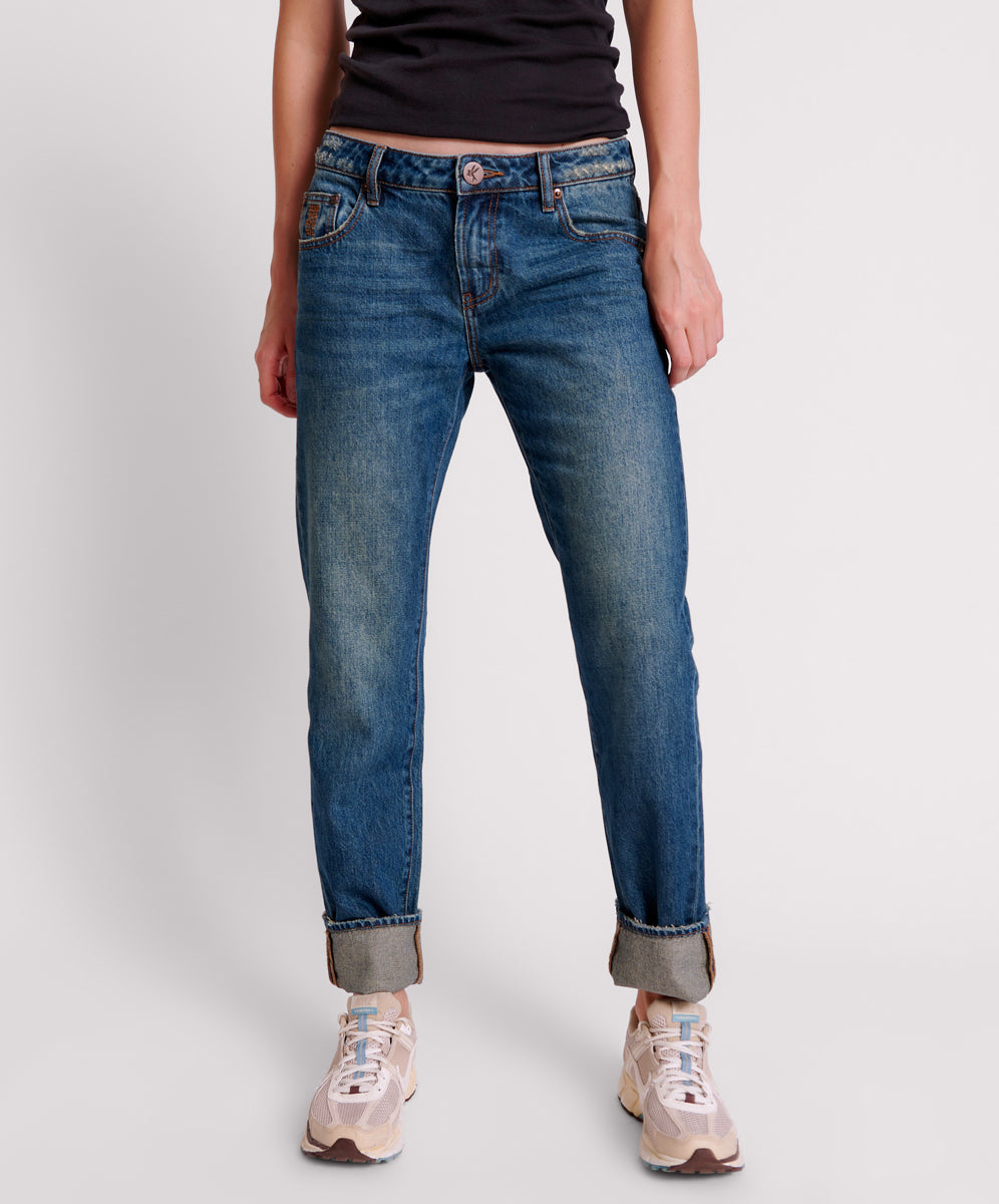 Truckers Low Waist Straight Leg Jeans | Gritty Blue