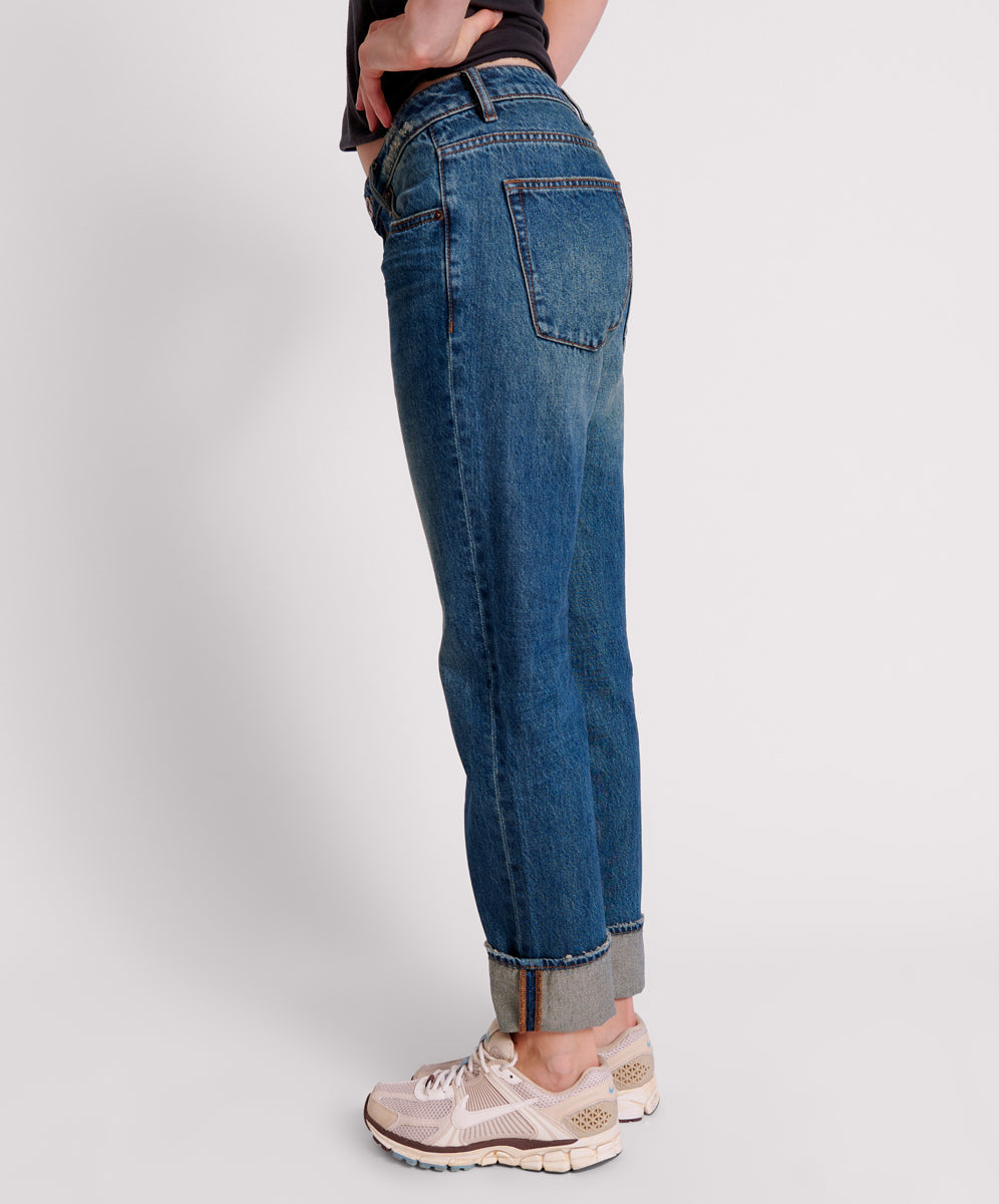 Truckers Low Waist Straight Leg Jeans | Gritty Blue